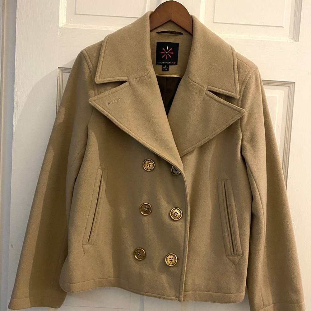 Isaac Mizrahi Live! Wool/Cashmere/Nylon Blazer - Camel Beige - Medium